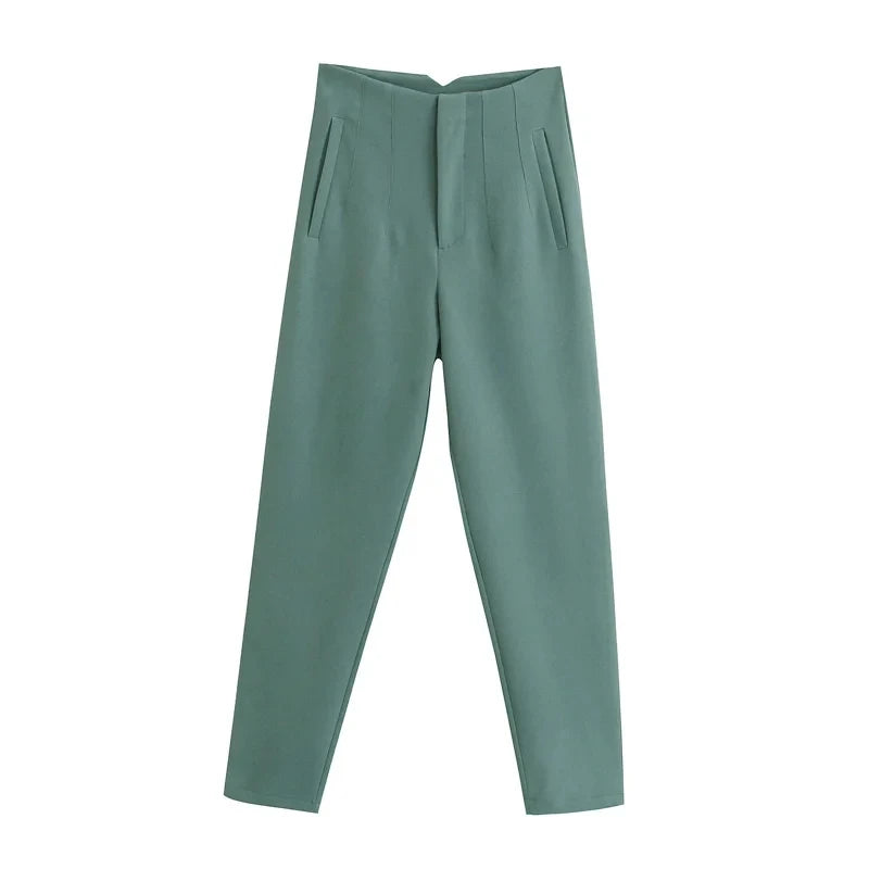 High-Waist Casual Office Pants