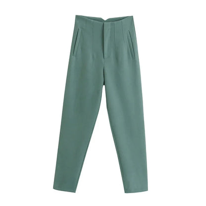 High-Waist Casual Office Pants