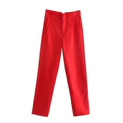 High-Waist Casual Office Pants